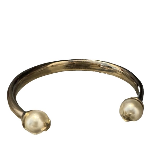 Dior Gold Cuff Tribales Bangle bracelet with Pearl Accents - Picture 1 of 5